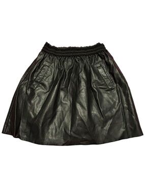 Zara Basic Collection. Black Faux Leather mini Skirt with Pockets. Size M